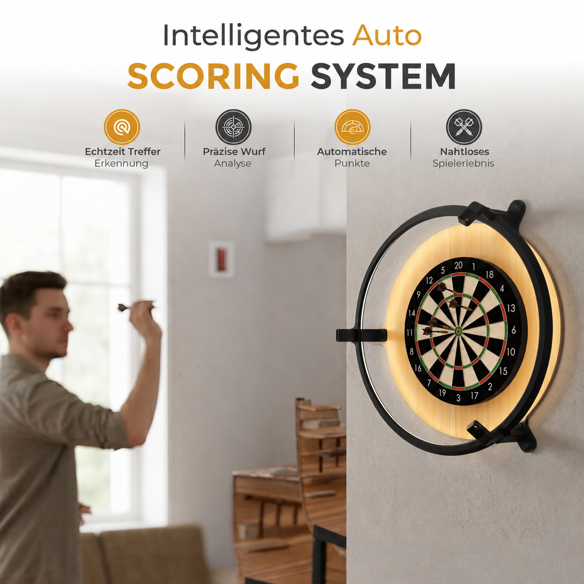Autodarts Komplettset Steeldart Autoscoring LED Ring & 3x OV9732 Kamera Tracking