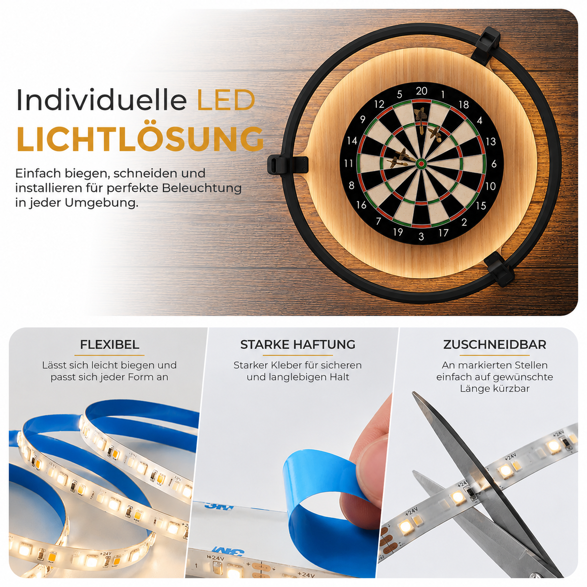 Autodarts Komplettset Steeldart Autoscoring LED Ring & 3x OV9732 Kamera Tracking